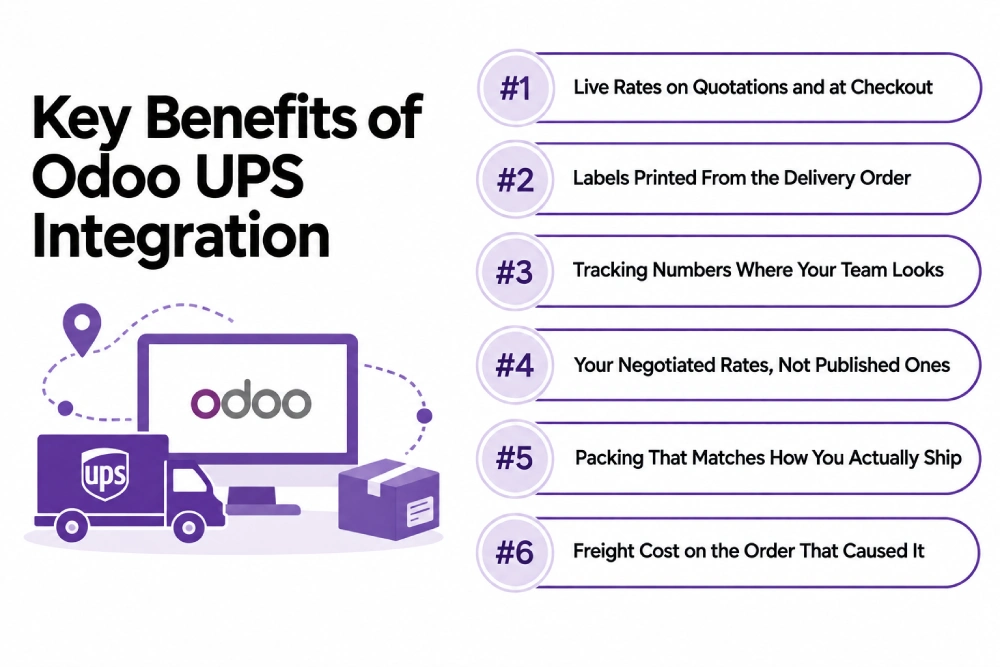 Key Benefits of Odoo UPS Integration.